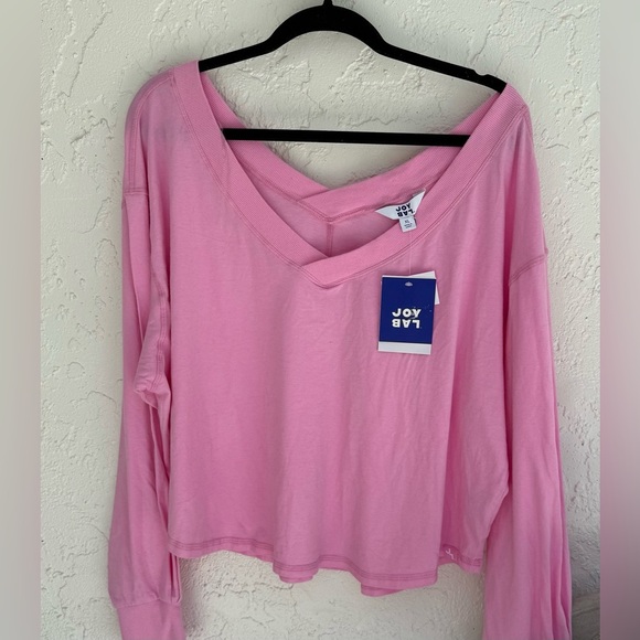 Joy Lab Oversized Pink Long Sleeve - Picture 2 of 3